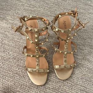 Gold Rockstud Heels